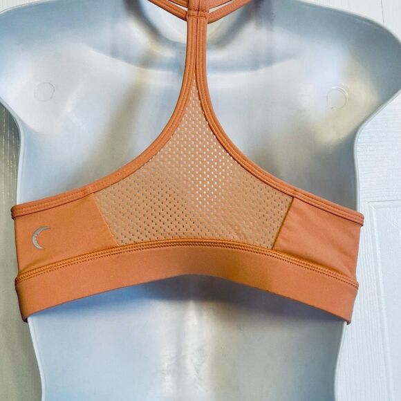 ZYIA‎ Active Strappy Grid Peach Sports Bra Size Small Racerback Running Yoga - Picture 2 of 7